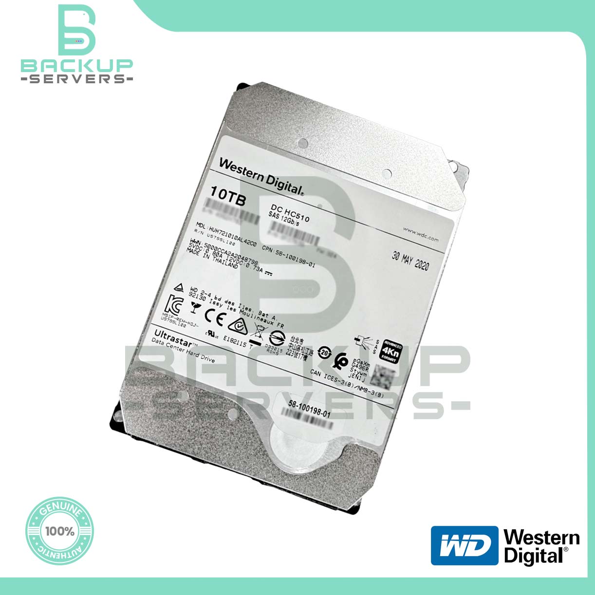 HUH721010AL42C0 HGST/WD Ultrastar 10TB 0F27639 7200RPM SAS 12Gb/s
